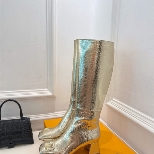 High Quality Luxury Louis Vuitton New V-Shaped Chunky Heel Boots