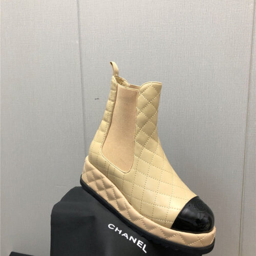 High Quality Luxury Chanel New Rhombus Thick-Soled Elastic Ankle Boots – Style 39910 product detail
