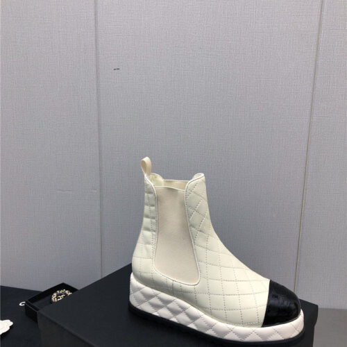 High Quality Luxury Chanel New Rhombus Thick-Soled Elastic Ankle Boots product detail