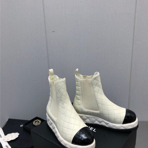 High Quality Luxury Chanel New Rhombus Thick-Soled Elastic Ankle Boots product detail
