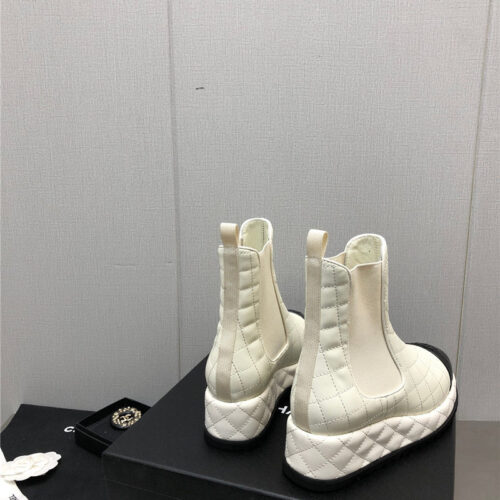 High Quality Luxury Chanel New Rhombus Thick-Soled Elastic Ankle Boots product detail
