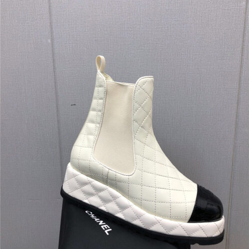 High Quality Luxury Chanel New Rhombus Thick-Soled Elastic Ankle Boots product detail