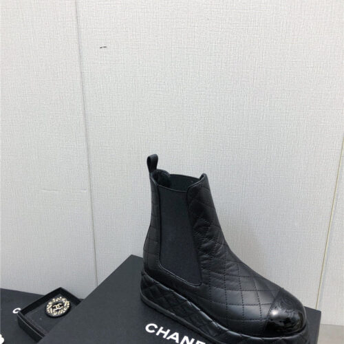 High Quality Luxury Chanel New Rhombus Thick-Soled Elastic Ankle Boots – Style 36518 product detail