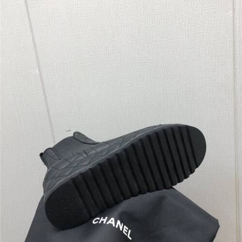 High Quality Luxury Chanel New Rhombus Thick-Soled Elastic Ankle Boots – Style 36518 product detail