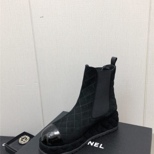 High Quality Luxury Chanel New Rhombus Thick-Soled Elastic Ankle Boots – Style 65894 product detail