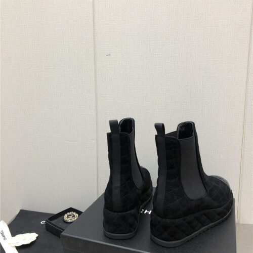 High Quality Luxury Chanel New Rhombus Thick-Soled Elastic Ankle Boots – Style 65894 product detail