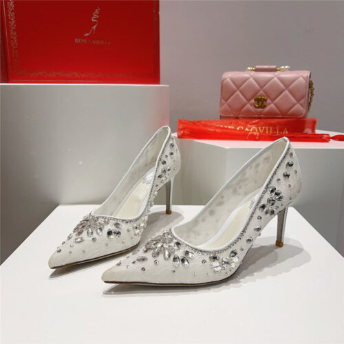 High Quality Luxury Rene Caovilla Crystal Gem Pumps