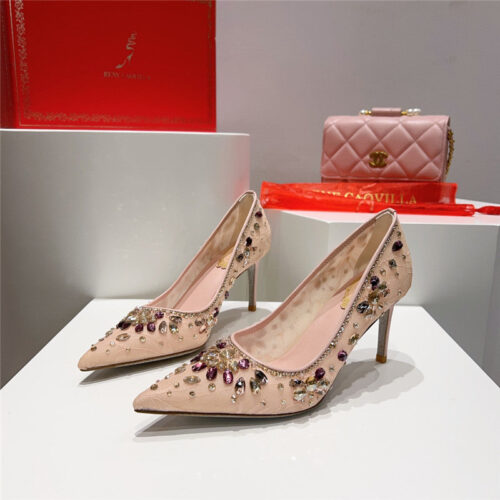 High Quality Luxury Rene Caovilla Crystal Gem Pumps – Style 40358