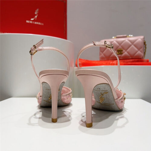 High Quality Luxury Rene Caovilla Crystal Jeweled Silk Heels product detail
