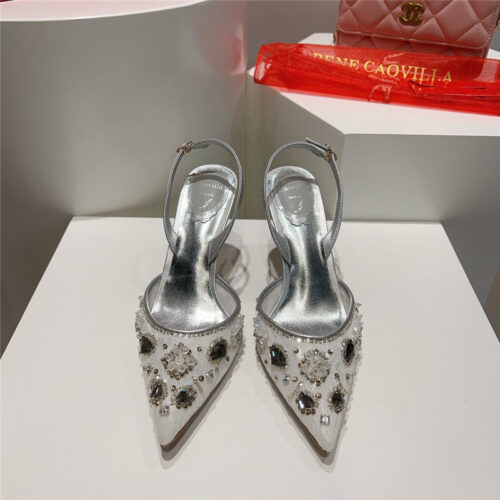 High Quality Luxury Rene Caovilla Crystal Jeweled Silk Heels – Style 35270 product detail