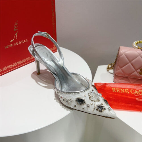 High Quality Luxury Rene Caovilla Crystal Jeweled Silk Heels – Style 35270 product detail