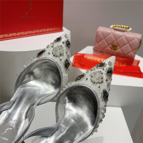 High Quality Luxury Rene Caovilla Crystal Jeweled Silk Heels – Style 35270 product detail
