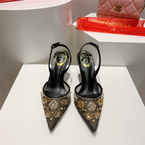 High Quality Luxury Rene Caovilla Crystal Jeweled Silk Heels – Style 31878 product detail