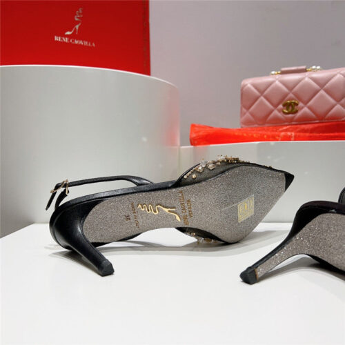 High Quality Luxury Rene Caovilla Crystal Jeweled Silk Heels – Style 31878 product detail