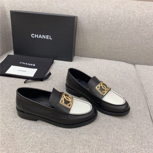 High Quality Luxury Chanel New Double C Buckle Decorative Loafers