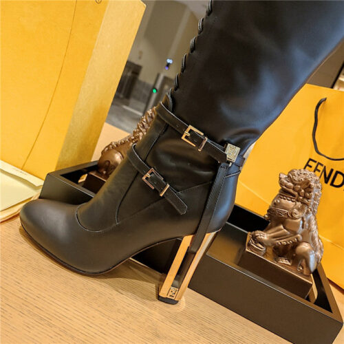 High Quality Luxury Fendi Knee High Lace Up Boots – Style 52083 product detail