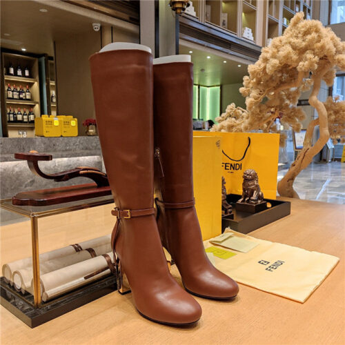 High Quality Luxury Fendi Electroplated High Heel Boots