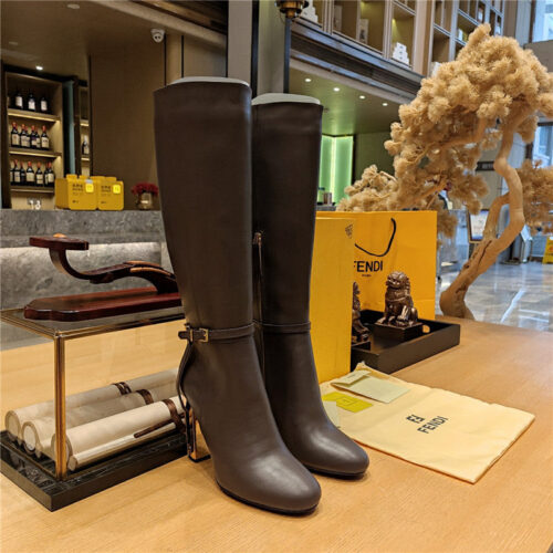 High Quality Luxury Fendi Electroplated High Heel Boots – Style 11059