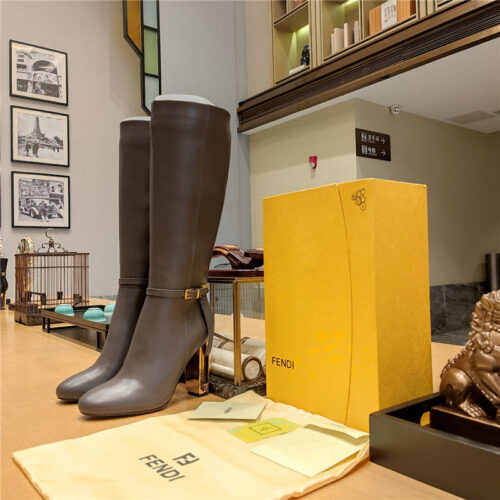 High Quality Luxury Fendi Electroplated High Heel Boots – Style 11059 product detail