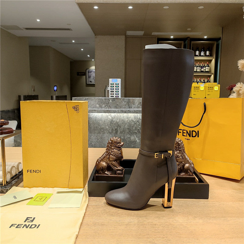 High Quality Luxury Fendi Electroplated High Heel Boots – Style 11059 product detail
