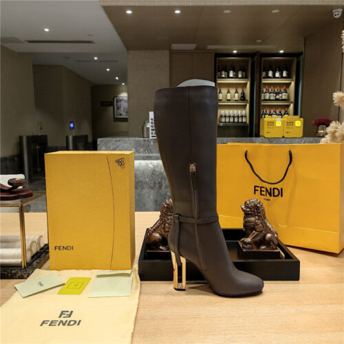 High Quality Luxury Fendi Electroplated High Heel Boots – Style 11059 product detail