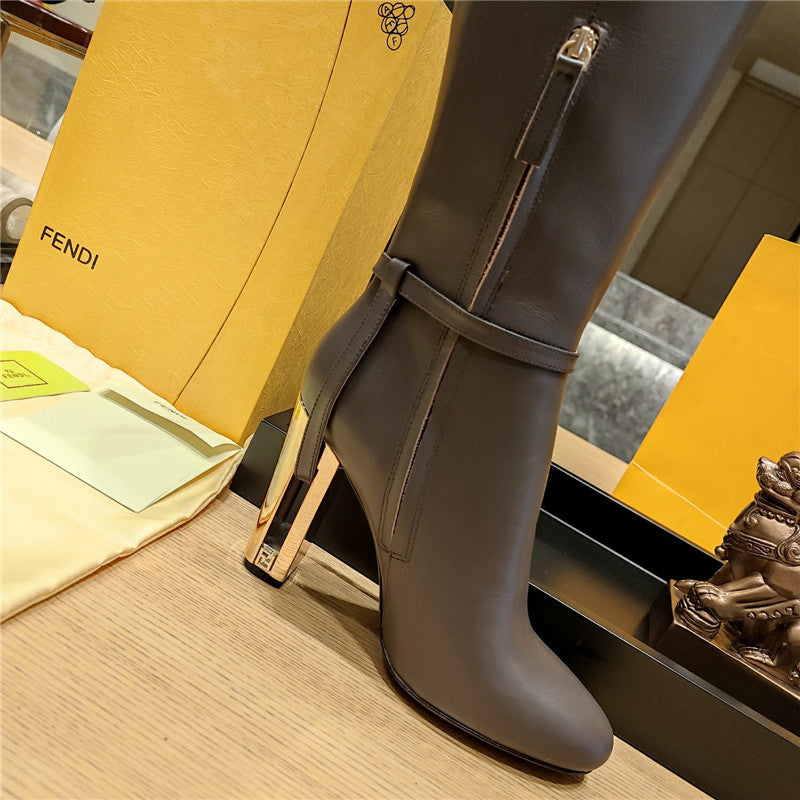 High Quality Luxury Fendi Electroplated High Heel Boots – Style 11059 product detail