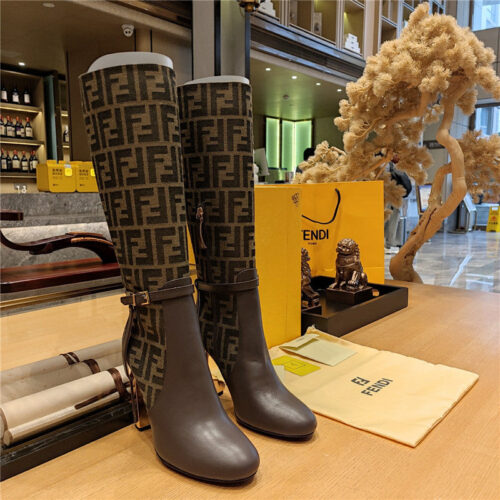 High Quality Luxury Fendi Electroplated High Heel Boots – Style 05971