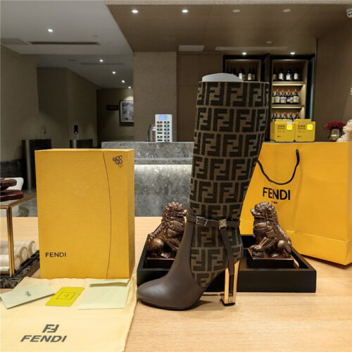 High Quality Luxury Fendi Electroplated High Heel Boots – Style 05971 product detail