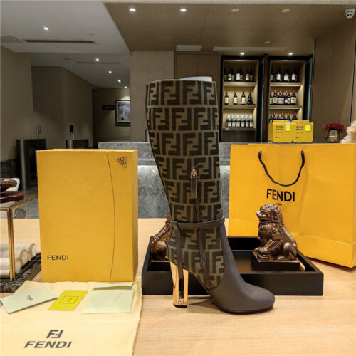 High Quality Luxury Fendi Electroplated High Heel Boots – Style 05971 product detail