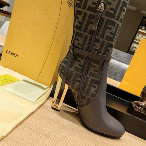 High Quality Luxury Fendi Electroplated High Heel Boots – Style 05971 product detail