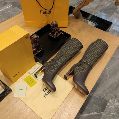 High Quality Luxury Fendi Electroplated High Heel Boots – Style 05971 product detail