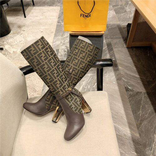 High Quality Luxury Fendi Electroplated High Heel Boots – Style 05971 alternate view