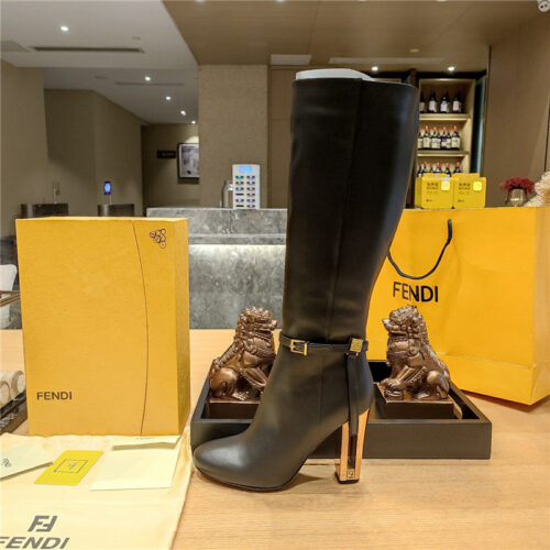 High Quality Luxury Fendi Electroplated High Heel Boots – Style 68115 product detail