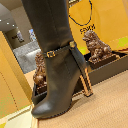 High Quality Luxury Fendi Electroplated High Heel Boots – Style 68115 product detail