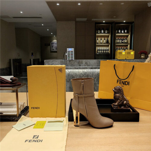 High Quality Luxury Fendi Electroplated High Heel Ankle Boots – Style 56851 product detail