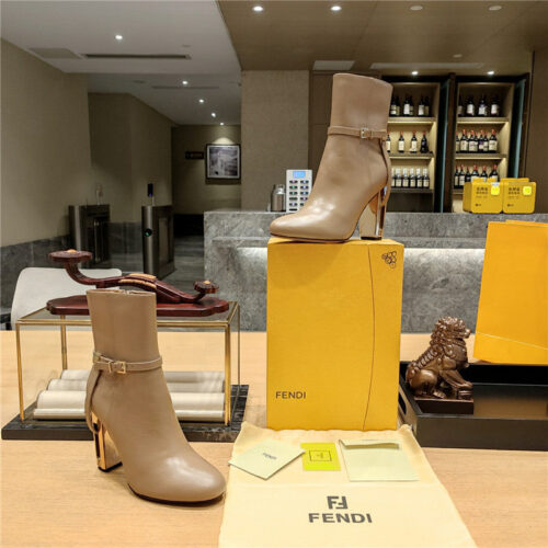 High Quality Luxury Fendi Electroplated High Heel Ankle Boots – Style 56851 alternate view