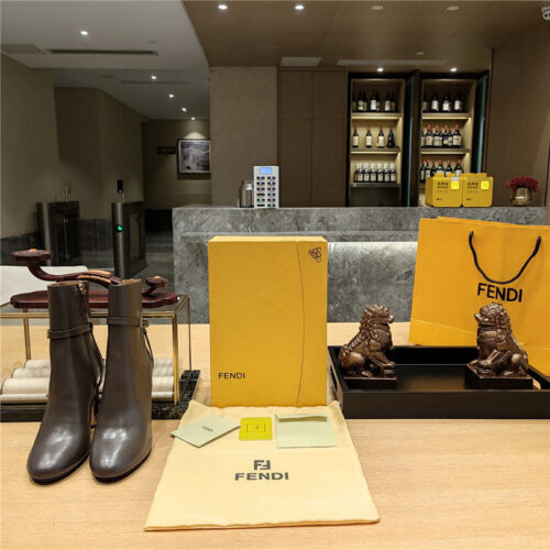High Quality Luxury Fendi Electroplated High Heel Ankle Boots – Style 38195 product detail