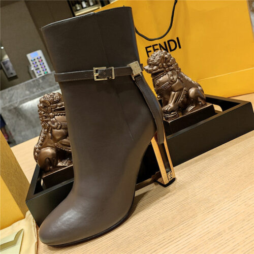 High Quality Luxury Fendi Electroplated High Heel Ankle Boots – Style 38195 product detail