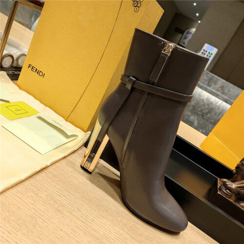 High Quality Luxury Fendi Electroplated High Heel Ankle Boots – Style 38195 product detail