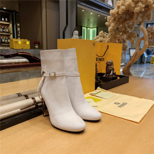 High Quality Luxury Fendi Electroplated High Heel Ankle Boots – Style 64179