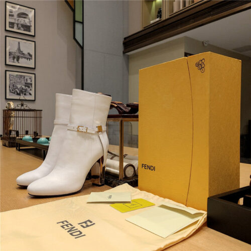 High Quality Luxury Fendi Electroplated High Heel Ankle Boots – Style 64179 product detail