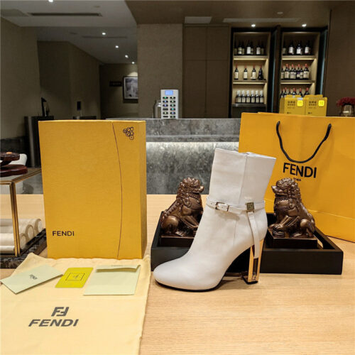 High Quality Luxury Fendi Electroplated High Heel Ankle Boots – Style 64179 product detail