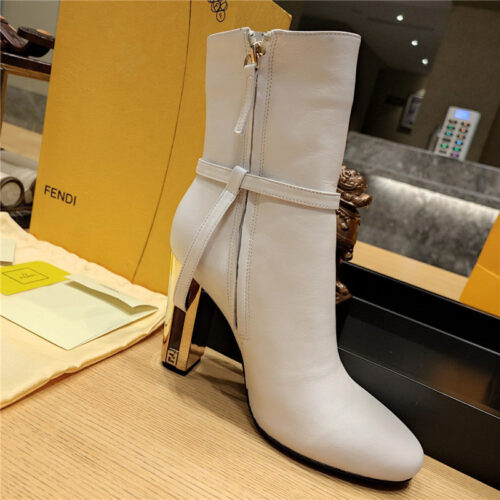 High Quality Luxury Fendi Electroplated High Heel Ankle Boots – Style 64179 product detail