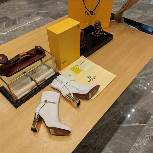 High Quality Luxury Fendi Electroplated High Heel Ankle Boots – Style 64179 product detail