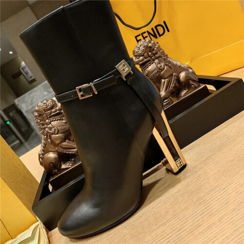 High Quality Luxury Fendi Electroplated High Heel Ankle Boots product detail