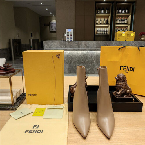 High Quality Luxury Fendi Pointed Toe High Heel Ankle Boots – Style 38611 product detail