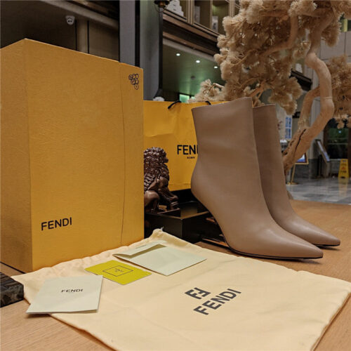 High Quality Luxury Fendi Pointed Toe High Heel Ankle Boots – Style 38611 product detail