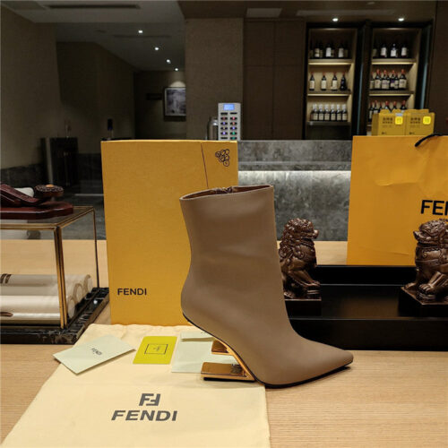 High Quality Luxury Fendi Pointed Toe High Heel Ankle Boots – Style 38611 product detail