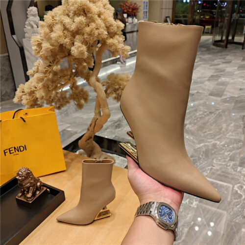 High Quality Luxury Fendi Pointed Toe High Heel Ankle Boots – Style 38611 product detail
