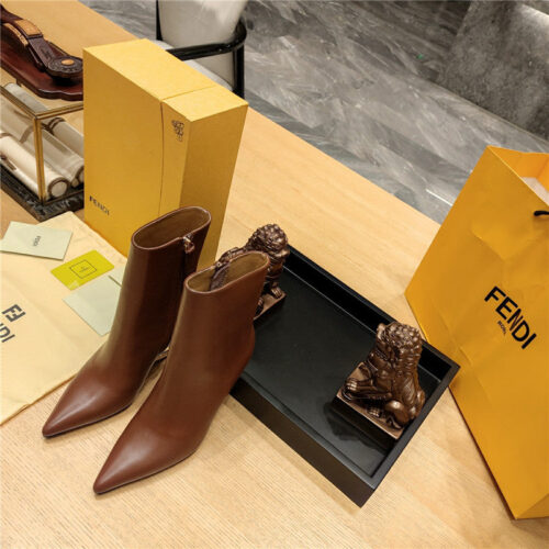 High Quality Luxury Fendi Pointed Toe High Heel Ankle Boots – Style 30131 alternate view